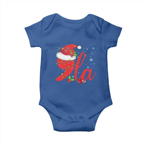 Funny Christmas Kamala Baby Onesie Comma La Harris Santa Hat TS09 Royal Blue Print Your Wear