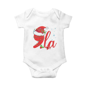 Funny Christmas Kamala Baby Onesie Comma La Harris Santa Hat TS09 White Print Your Wear