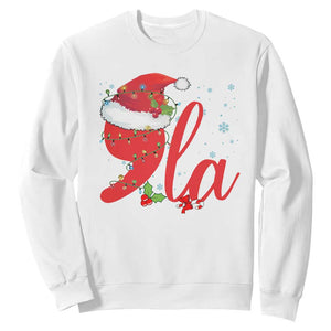 Funny Christmas Kamala Sweatshirt Comma La Harris Santa Hat TS09 White Print Your Wear