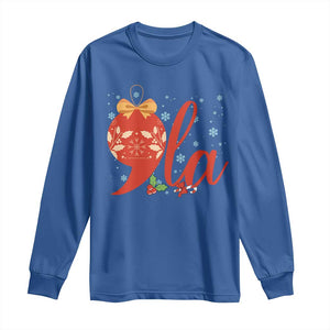 Funny Christmas Kamala Long Sleeve Shirt Comma La Harris Bauble TS09 Royal Blue Print Your Wear