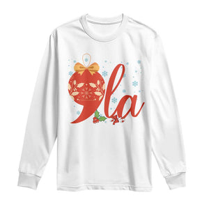 Funny Christmas Kamala Long Sleeve Shirt Comma La Harris Bauble TS09 White Print Your Wear