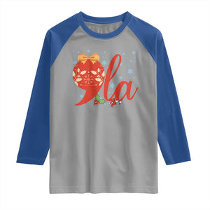 Funny Christmas Kamala Raglan Shirt Comma La Harris Bauble TS09 Sport Gray Royal Print Your Wear