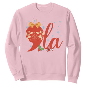 Funny Christmas Kamala Sweatshirt Comma La Harris Bauble TS09 Light Pink Print Your Wear