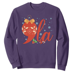 Funny Christmas Kamala Sweatshirt Comma La Harris Bauble TS09 Purple Print Your Wear