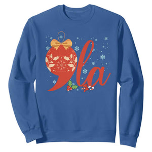 Funny Christmas Kamala Sweatshirt Comma La Harris Bauble TS09 Royal Blue Print Your Wear