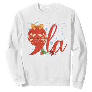 Funny Christmas Kamala Sweatshirt Comma La Harris Bauble TS09 White Print Your Wear