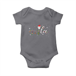 Funny Christmas Kamala Baby Onesie Comma La Harris Christmas Tree TS09 Charcoal Print Your Wear