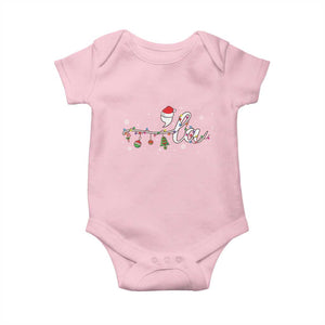 Funny Christmas Kamala Baby Onesie Comma La Harris Christmas Tree TS09 Light Pink Print Your Wear