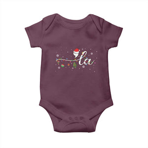 Funny Christmas Kamala Baby Onesie Comma La Harris Christmas Tree TS09 Maroon Print Your Wear