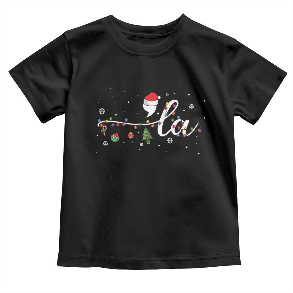 Funny Christmas Kamala Baby Shirt Comma La Harris Christmas Tree TS09 Black Print Your Wear