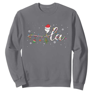 Funny Christmas Kamala Sweatshirt Comma La Harris Christmas Tree TS09 Charcoal Print Your Wear