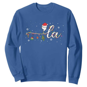 Funny Christmas Kamala Sweatshirt Comma La Harris Christmas Tree TS09 Royal Blue Print Your Wear