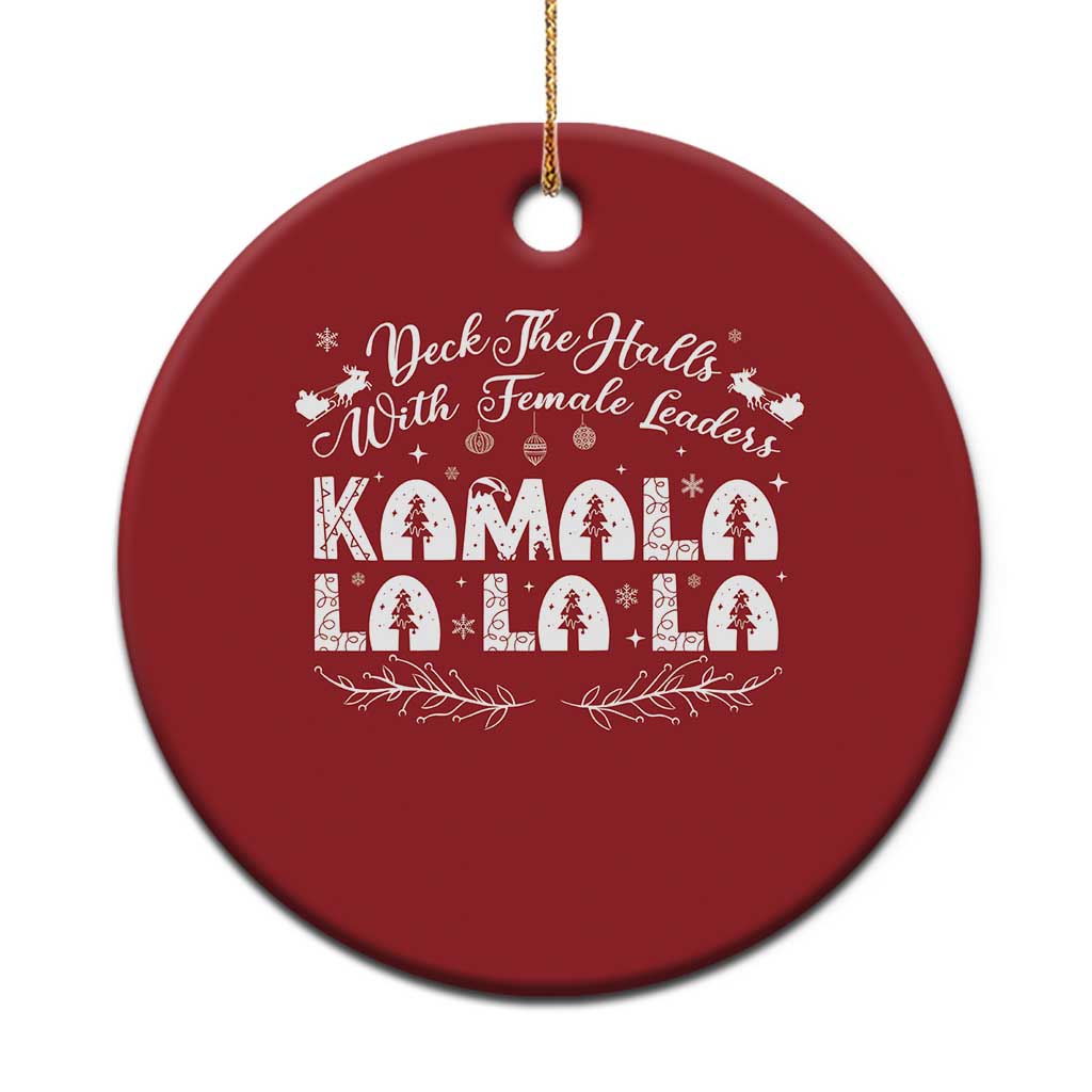 Funny Xmas Kamala Christmas Ornament Deck The Halls With Female Leaders Madam President TS09 Print Your Wear