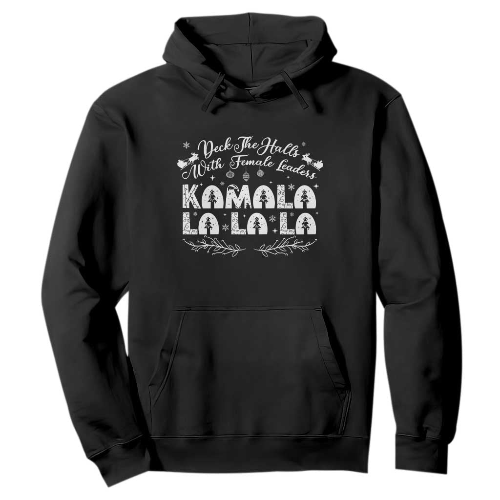 Funny Christmas Kamala Hoodie Deck The Halls With Female Leaders Madam President TS09 Black Print Your Wear