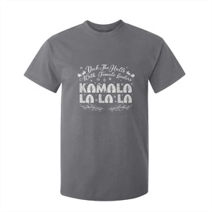 Funny Christmas Kamala T Shirt For Kid Deck The Halls With Female Leaders Madam President TS09 Charcoal Print Your Wear