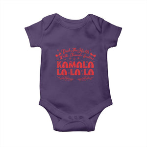 Funny Christmas Kamala Baby Onesie Deck The Halls With Female Leaders Harris President TS09 Purple Print Your Wear