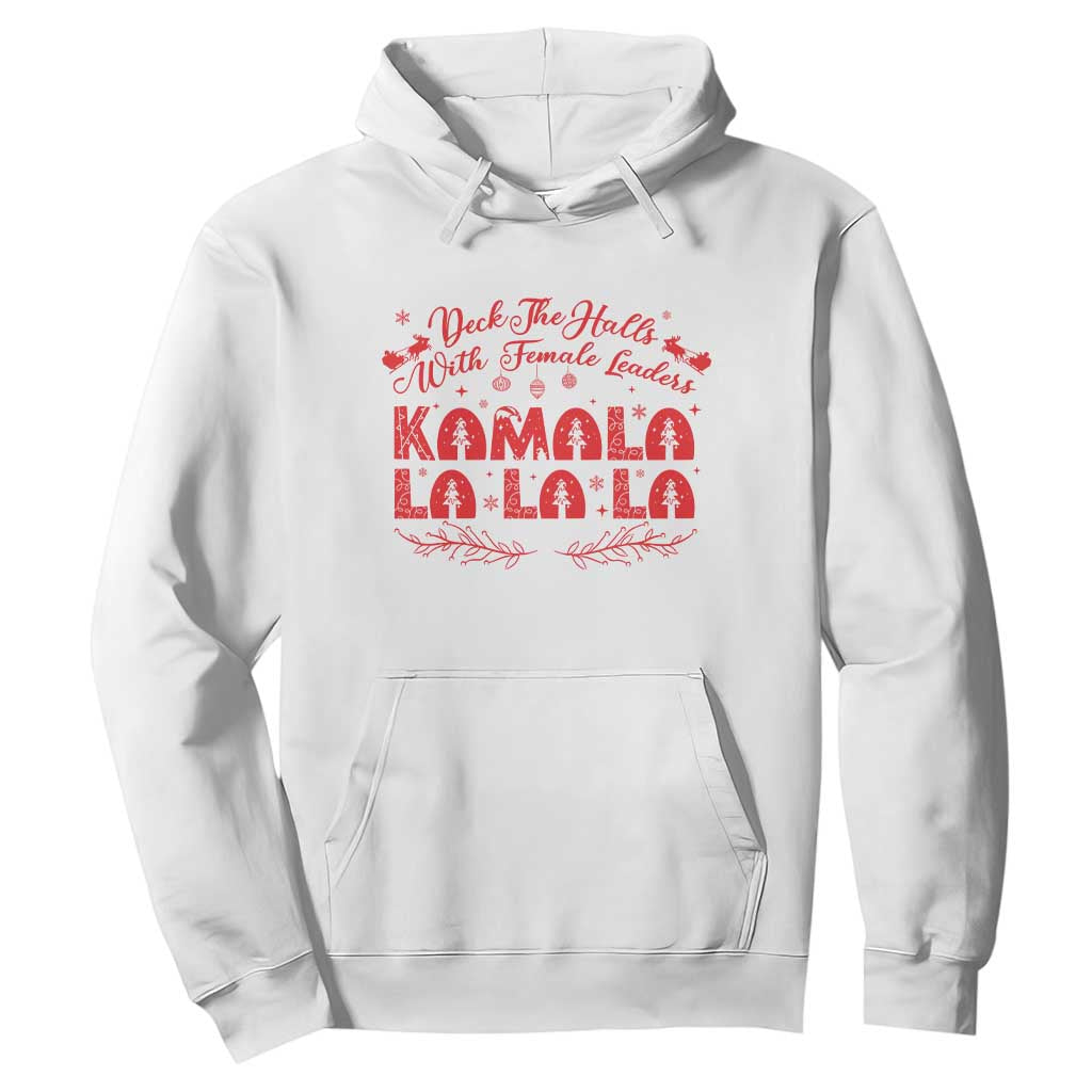 Funny Christmas Kamala Hoodie Deck The Halls With Female Leaders Harris President TS09 White Print Your Wear