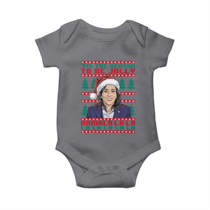 Funny Christmas Kamala Baby Onesie Tis The Season To Be Jolly Kamala La La TS09 Charcoal Print Your Wear