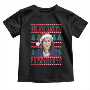 Funny Christmas Kamala Baby Shirt Tis The Season To Be Jolly Kamala La La TS09 Black Print Your Wear