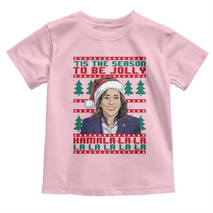 Funny Christmas Kamala Baby Shirt Tis The Season To Be Jolly Kamala La La TS09 Light Pink Print Your Wear