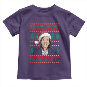 Funny Christmas Kamala Baby Shirt Tis The Season To Be Jolly Kamala La La TS09 Purple Print Your Wear