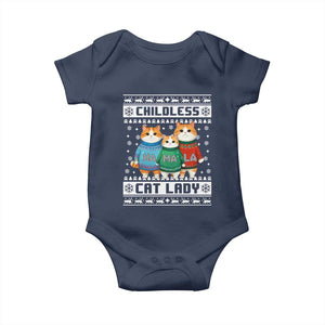 Christmas Childless Cat Lady Baby Onesie Cute Cats Cat Mom Meowy Xmas Kamala 2024 TS09 Navy Print Your Wear