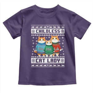 Christmas Childless Cat Lady Baby Shirt Cute Cats Cat Mom Meowy Xmas Kamala 2024 TS09 Purple Print Your Wear