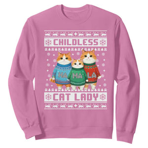 Christmas Childless Cat Lady Sweatshirt Cute Cats Cat Mom Meowy Xmas Kamala 2024 TS09 Azalea Print Your Wear