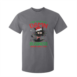 Christmas Harris Walz T Shirt For Kid Funny Santa Cat Mind Your Own Damn Business TS09 Charcoal Print Your Wear