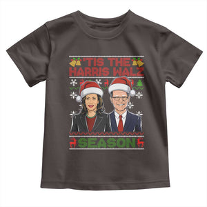 Christmas 'Tis The Harris Walz Season Baby Shirt TS09 Dark Chocolate Print Your Wear