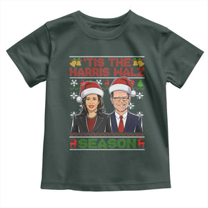 Christmas 'Tis The Harris Walz Season Baby Shirt TS09 Dark Forest Green Print Your Wear