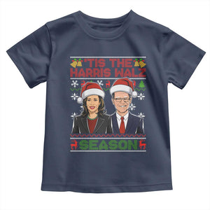 Christmas 'Tis The Harris Walz Season Baby Shirt TS09 Navy Print Your Wear