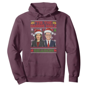 Christmas 'Tis The Harris Walz Season Hoodie TS09 Maroon Print Your Wear