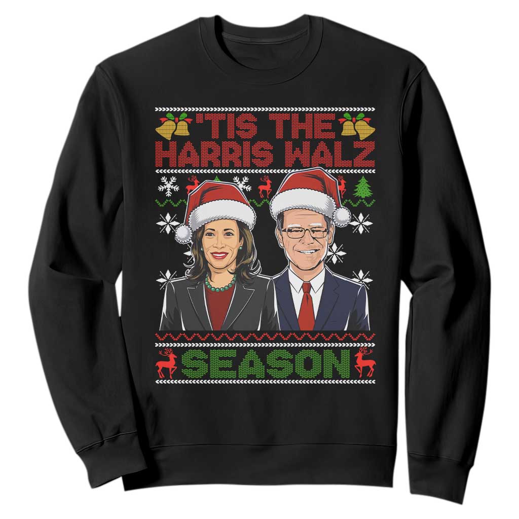 Christmas 'Tis The Harris Walz Season Sweatshirt TS09 Black Print Your Wear