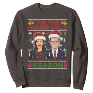 Christmas 'Tis The Harris Walz Season Sweatshirt TS09 Dark Chocolate Print Your Wear