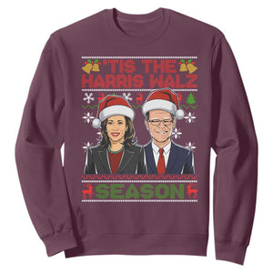 Christmas 'Tis The Harris Walz Season Sweatshirt TS09 Maroon Print Your Wear