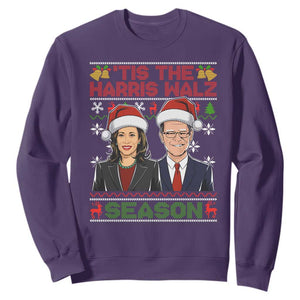 Christmas 'Tis The Harris Walz Season Sweatshirt TS09 Purple Print Your Wear