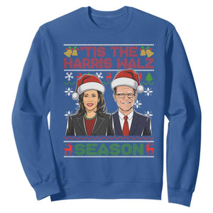 Christmas 'Tis The Harris Walz Season Sweatshirt TS09 Royal Blue Print Your Wear