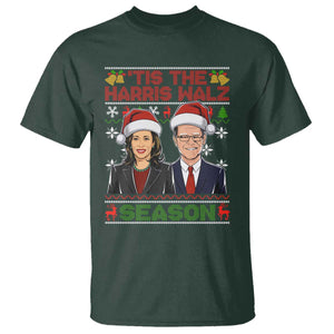 Christmas 'Tis The Harris Walz Season T Shirt TS09 Dark Forest Green Print Your Wear