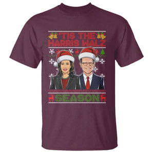 Christmas 'Tis The Harris Walz Season T Shirt TS09 Maroon Print Your Wear