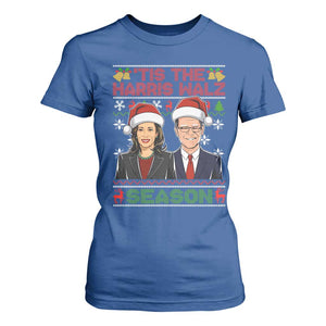 Christmas 'Tis The Harris Walz Season T Shirt For Women TS09 Royal Blue Print Your Wear