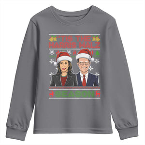 Christmas 'Tis The Harris Walz Season Youth Sweatshirt TS09 Charcoal Print Your Wear