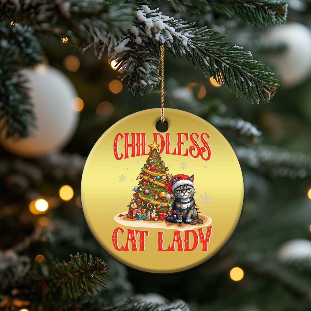 Xmas Childless Cat Lady Christmas Ornament Funny Cat Christmas Light Tree TS09 Print Your Wear