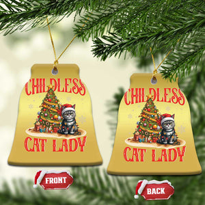 Xmas Childless Cat Lady Christmas Ornament Funny Cat Christmas Light Tree TS09 Bell Flake Gold Print Your Wear