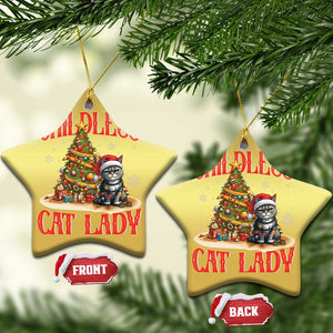 Xmas Childless Cat Lady Christmas Ornament Funny Cat Christmas Light Tree TS09 Star Gold Print Your Wear