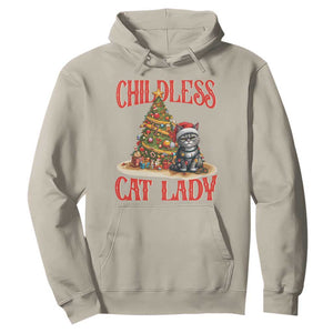 Christmas Childless Cat Lady Hoodie Funny Cat Christmas Light Tree TS09 Sand Print Your Wear