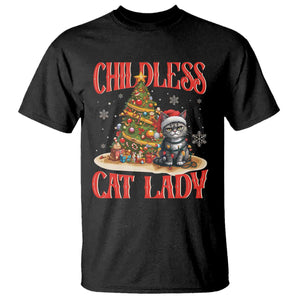 Christmas Childless Cat Lady T Shirt Funny Cat Christmas Light Tree TS09 Black Print Your Wear