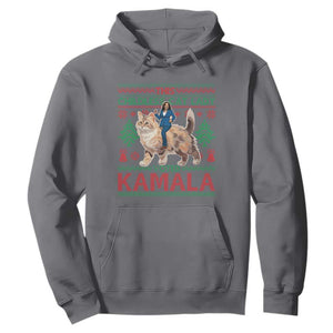 Christmas Childless Cat Lady For Kamala Hoodie Funny Santa Cat Voted Harris 2024 TS09 Charcoal Print Your Wear