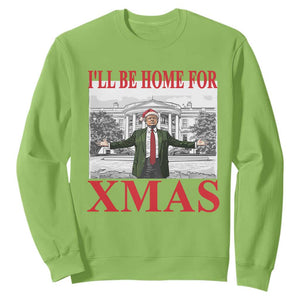 Funny Christmas Trump Sweatshirt I'll Be Home For Xmas TS09 Lime Print Your Wear