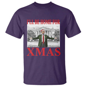 Funny Christmas Trump T Shirt I'll Be Home For Xmas TS09 Purple Print Your Wear